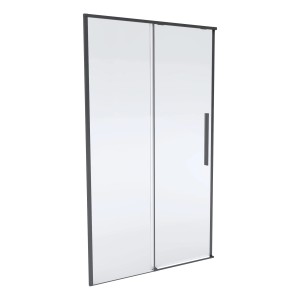 Box doccia t.b.t. con porta scorrevole, telaio grigio.