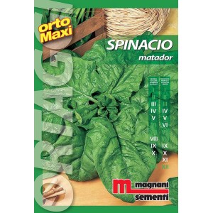 Confezione di semi di spinaci 'Matador' per l'orto.