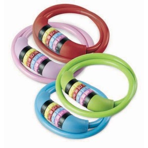 Lucchetti per bici t.b.t. multicolore con codice combinazione.