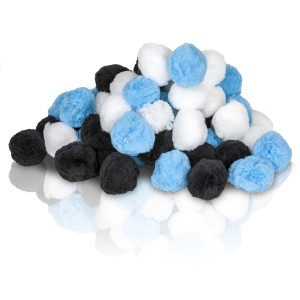 Gre Pool-Filterbälle Aqualoon 500g: Sfere filtranti in polietilene bianche, blu e nere per sistemi di filtraggio a sabbia.