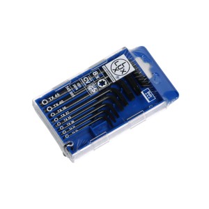 LUX Set di chiavi a brugola, 8 pezzi per viti TX in scatola di plastica.