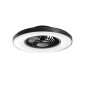 Plafoniera LED nera con ventilatore. Lampada da soffitto moderna per OBI.