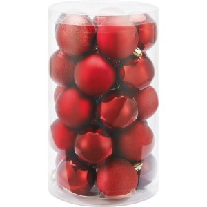 Set di palline di Natale bordeaux, Ø 6cm, 25 pezzi, finitura opaca e lucida.