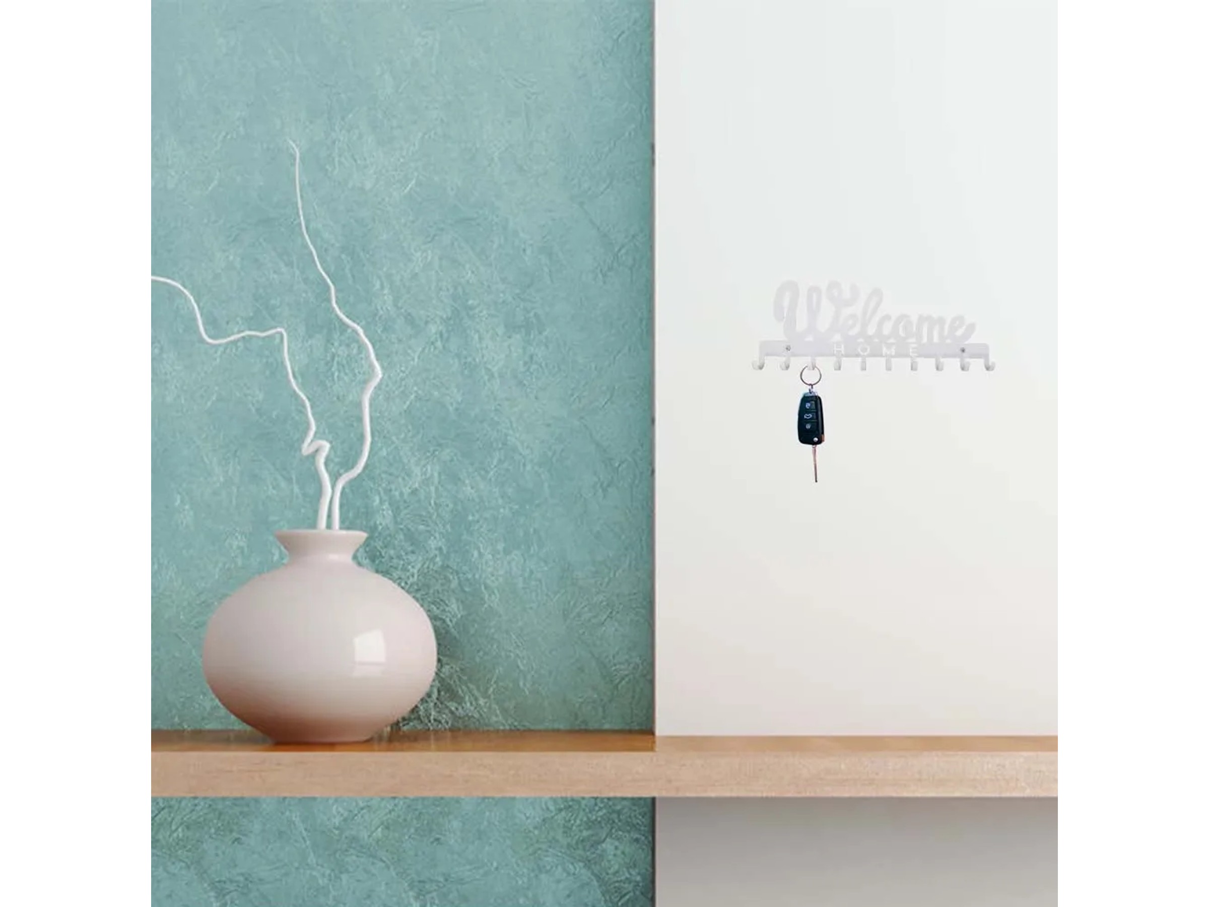 Targa Da Parete "Welcome To Our Home" In Resina Nera Con Lettere Argento, Per Esterni, 13x8,5 Cm - 4