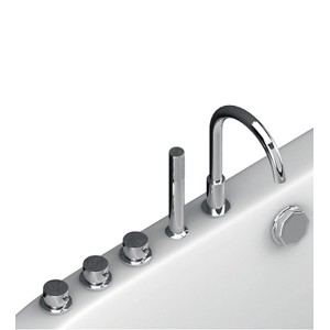 Miscelatore per vasca t.b.t. cromato, montaggio a bordo vasca.