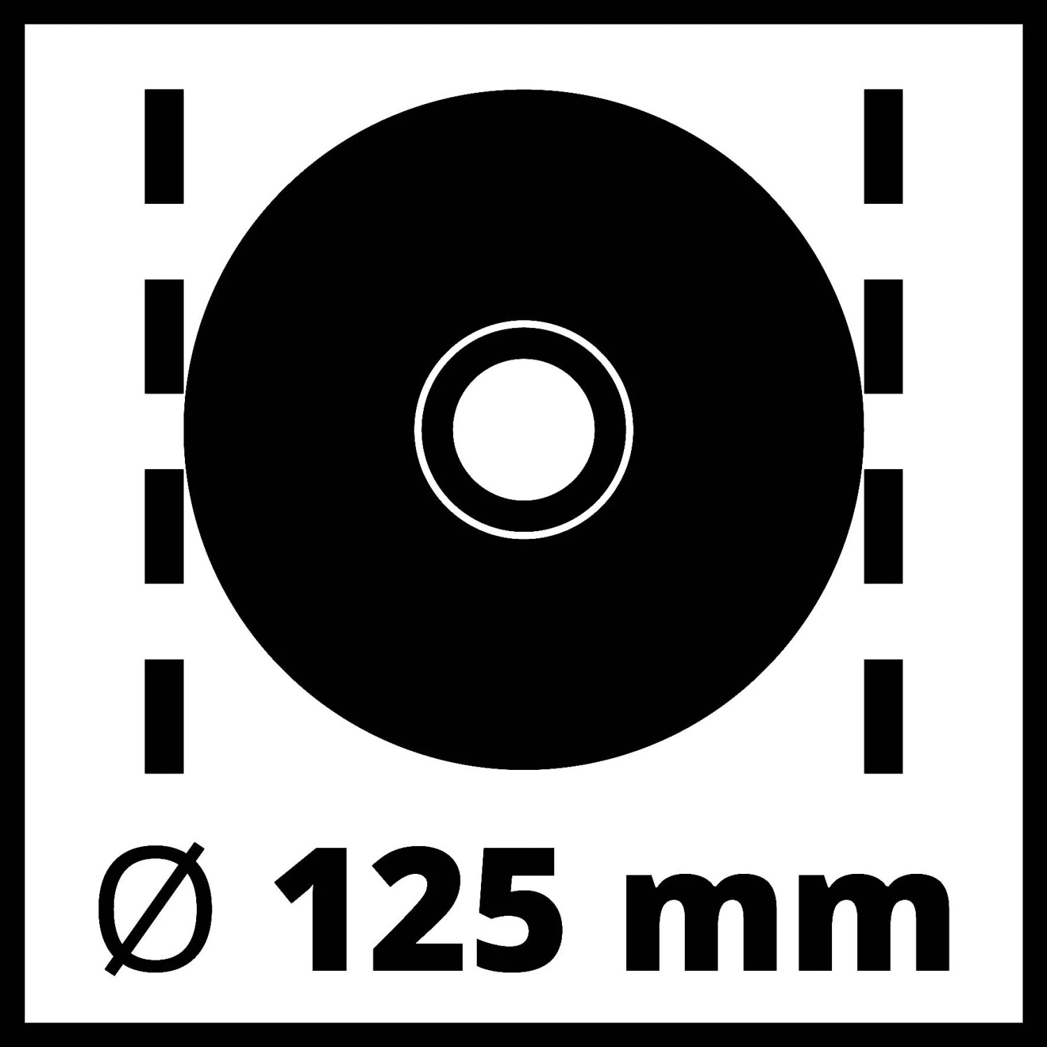 Immagine simbolo disco abrasivo, diametro 125 mm, per levigatrici.