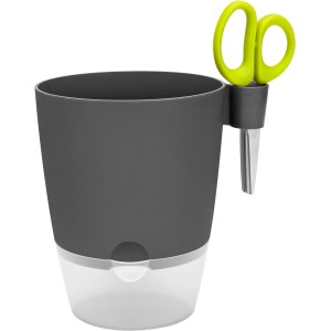 Vaso per erbe aromatiche Elho Brussels antracite con sistema di irrigazione e forbici per erbe.