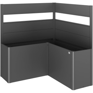 Biohort Belvedere Paravento a L, verde scuro metallizzato, con vetro acrilico, 2 pezzi.