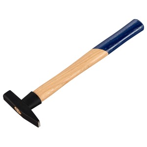 Martello da fabbro LUX 100g con manico in frassino e protezione blu.