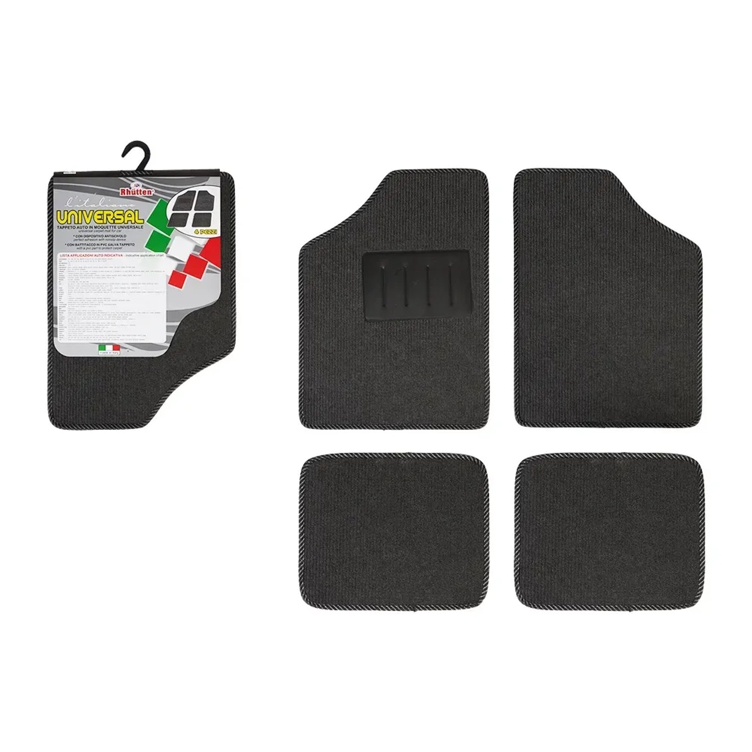 Set tappetini auto t.b.t., grigio, per interni