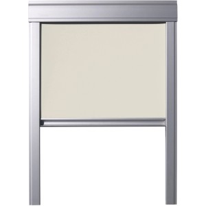 t.b.t. per finestre per tetti, tessuto beige chiaro e telaio argentato.