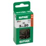 Viti universali Spax, 3,5x20 mm, zincate, nere, 25 pezzi in scatola verde.