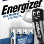 Energizer Ultimate Lithium AAA batterie, confezione da 4. Batterie al litio a lunga durata per dispositivi ad alto consumo.