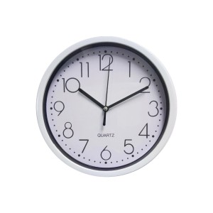 Orologio da parete bianco con quadrante nero per soggiorno o ufficio.