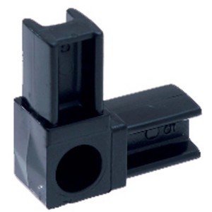 Raccordo angolare nero Arcansas Quicktech in PVC (2x5 cm) per strutture di mobili personalizzate.