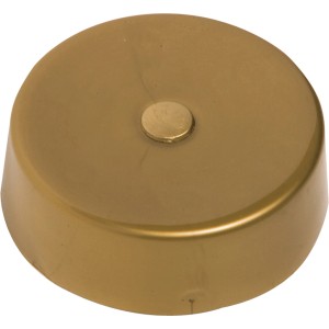 Rosone di distribuzione dorato (Ø 66mm) per installazione lampada con coperchio removibile.