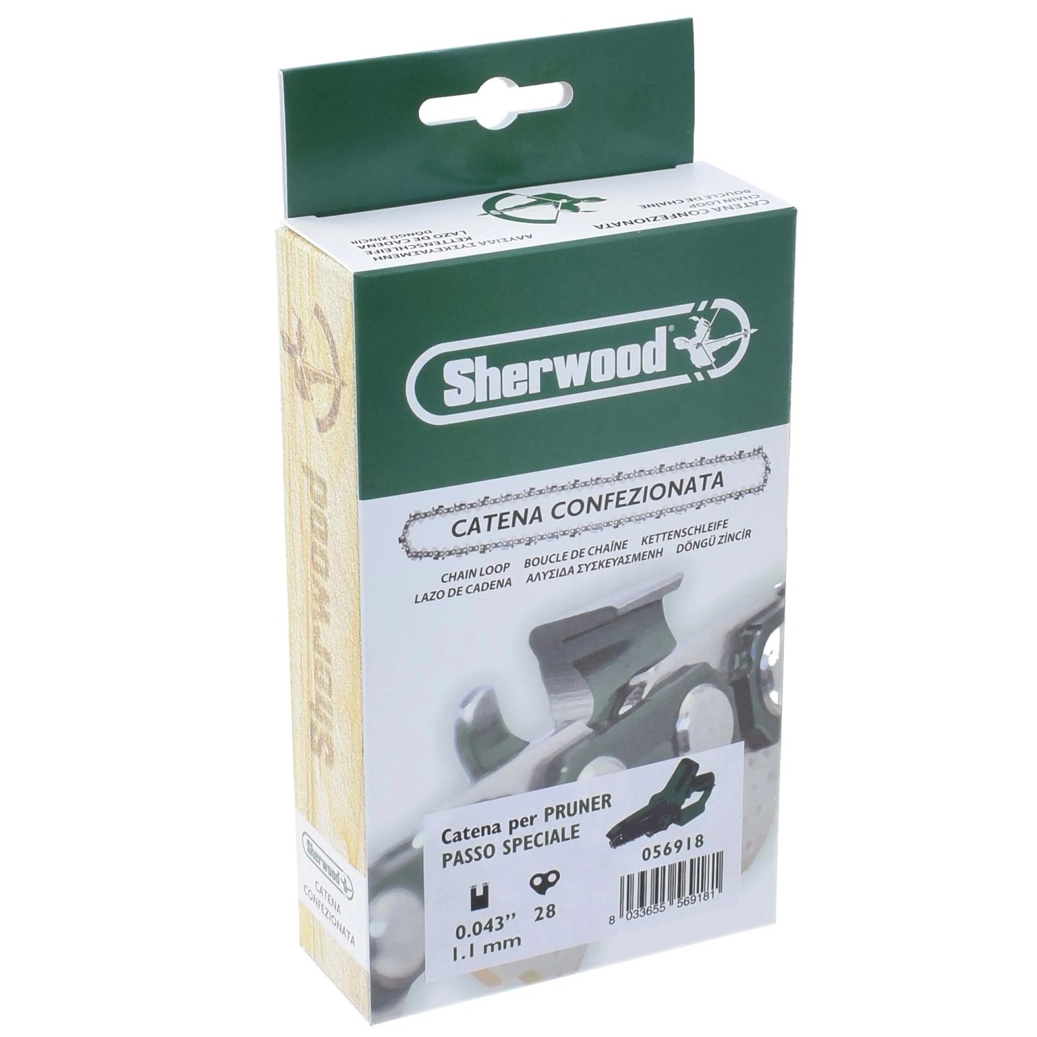 Confezione catena per motosega Sherwood per potatura. Accessori per motoseghe.