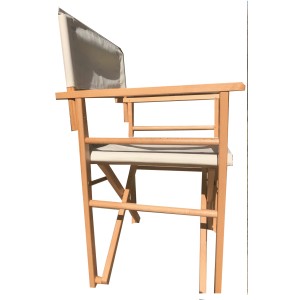 Sedia da giardino t.b.t. in legno con rivestimento in tessuto.