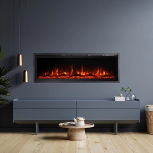 Caminetto elettrico parete/incasso Divina Fire Chicago130 1500 W L127 cm nero