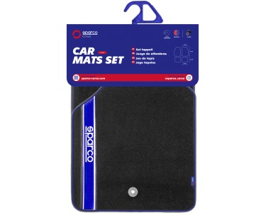 Tappeti auto Sparco in moquette nero e blu set 4 pz