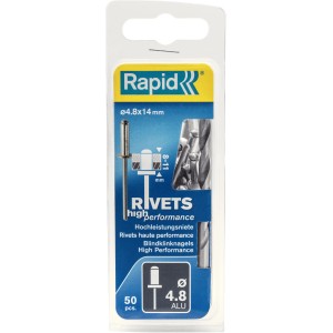 Rivetti ciechi Rapid 4.8x14mm, 50 pezzi, Alu Graffe a dorso sottile