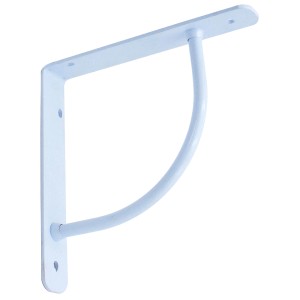 Mensola bianca per il montaggio a parete di scaffali.