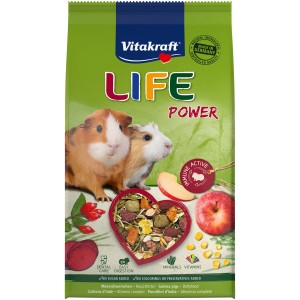 Vitakraft Life Power Cibo per cavie 600g: Alimento completo con mela e barbabietola per una vita attiva.