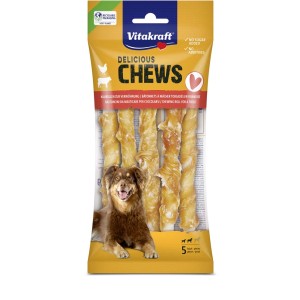 Vitakraft Delicious Chews snack per cani: Bastoncini da masticare in sacchetto con cane.