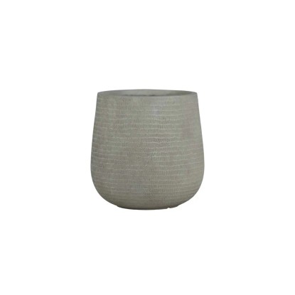 Vaso per piante rotondo in fibra di argilla 30x30x29 cm marrone