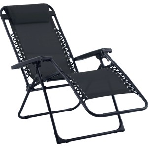 Sedia a sdraio reclinabile con braccioli Longwood antracite