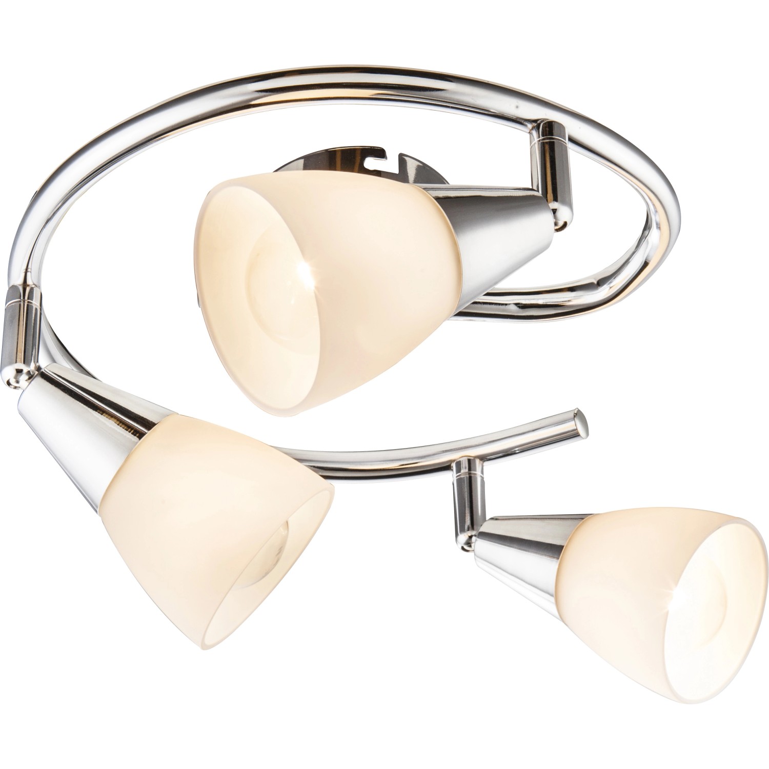 Faretto da soffitto cromato t.b.t. con tre luci per interni.