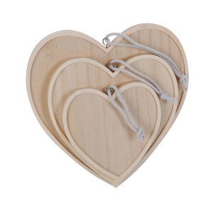 t.b.t. Cuori in legno, set da 3, per bricolage e decorazioni. Accessori per artisti.