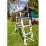 Scala di sicurezza bianca per piscina Gre Fidji con pareti in acciaio, altezza 134 cm.