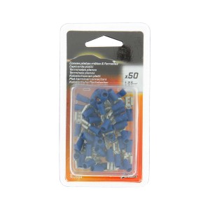Set di 50 connettori piatti blu per riparazioni auto, 1,25 mm².