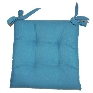 Cuscino per sedia turchese con lacci.