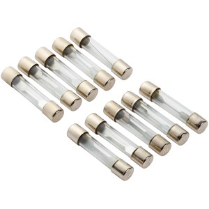 Set di fusibili in vetro OBI, 10 pezzi, per auto elettriche. Protezione da cortocircuito e sovraccarico.