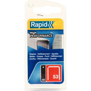 Punti metallici Rapid n. 53 per cucitrice, in blister.