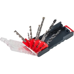Set di punte kwb Power-Box, 9 pezzi, con punte HSS, per pietra e legno in scatola.