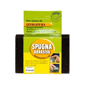 Spugna abrasiva nera, adatta per la levigatura. Abrasivi.