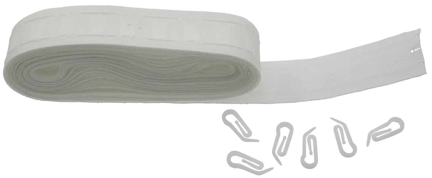 Fettuccia Arricciatende Multitasche Trasparente - 80mm, 3 Corde, Per Tendaggi Leggeri E Pesanti