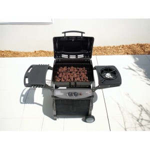 Barbecue a gas Piùsaporillo 2 bruciatori con ripiano laterale antracite