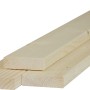 Listelli piallati in legno chiaro, ideali per progetti di costruzione.