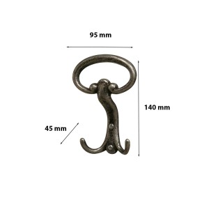 Appendiabiti in zama nero antico