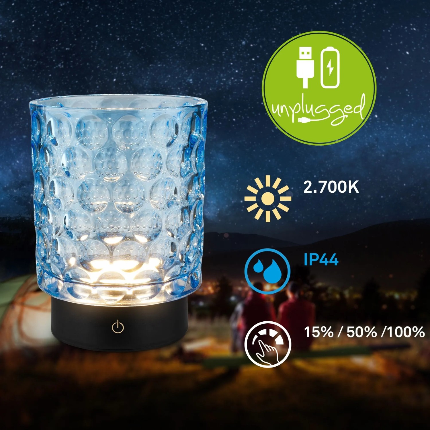 Lampada da tavolo LED Sunora 150 lm bianco caldo H 15 cm blu_10