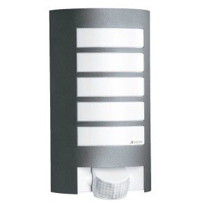 Lampada da parete per esterni Steinel L 12 S antracite con sensore di movimento, attacco E27.