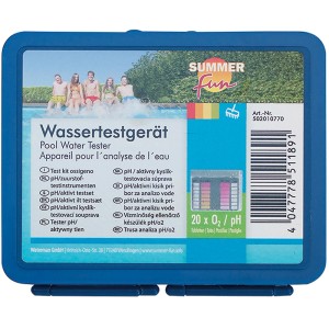 Tester per piscina Summer Fun per misurare ossigeno e pH, incl. pastiglie.