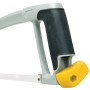 Dettaglio: Seghetto per metalli LUX Professional 300 mm con telaio grigio, manico nero e leva di tensione gialla.
