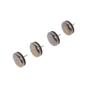 Set di 4 scivoli in metallo Ø 30 mm con perno per mobili, per la protezione del pavimento.