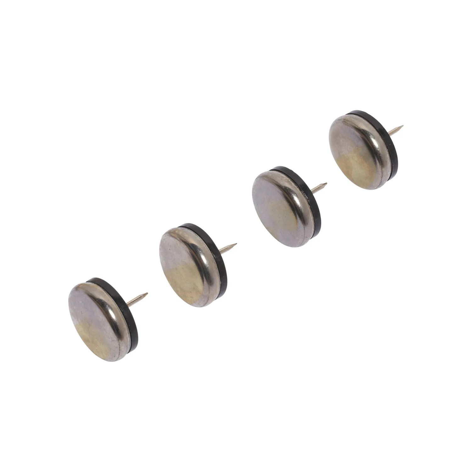 Set di 4 scivoli in metallo Ø 30 mm con perno per mobili, per la protezione del pavimento.