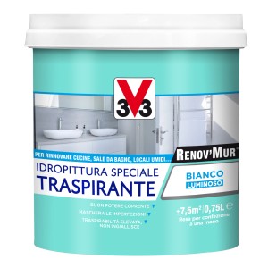 Secchio di pittura per interni bianca traspirante t.b.t. per cucine e bagni.